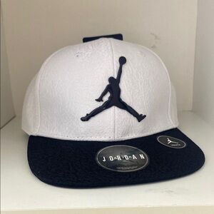 Jordan White and Black Snapback Hat